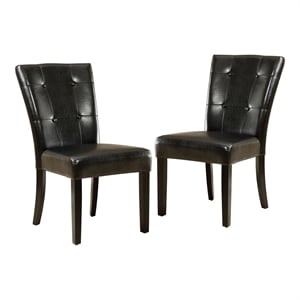 Furniture of America Peeves Faux Leather Dining Chair in Espresso (Set of 2)