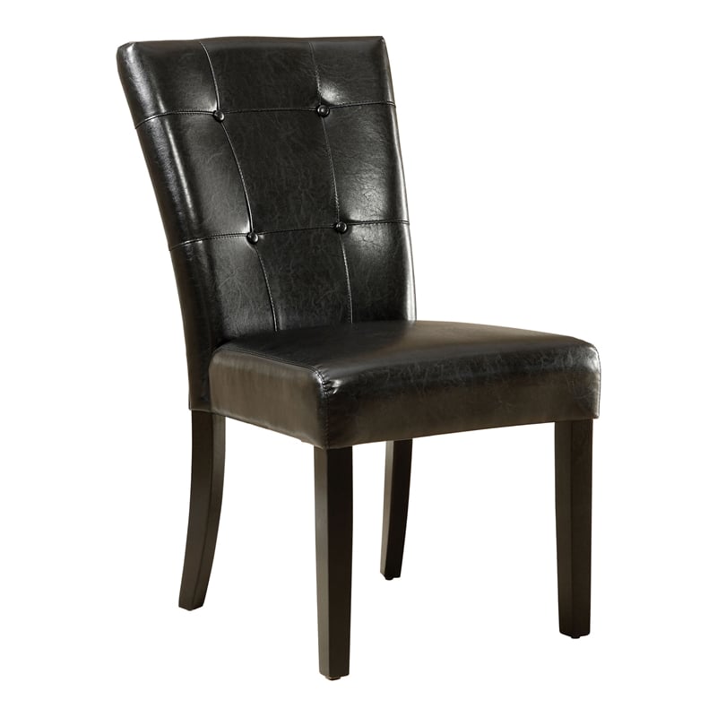 Furniture of America Peeves Faux Leather Dining Chair in Espresso (Set of 2)