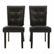 Furniture of America Peeves Faux Leather Dining Chair in Espresso (Set of 2)
