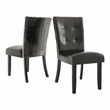 Furniture of America Peeves Faux Leather Dining Chair in Espresso (Set of 2)