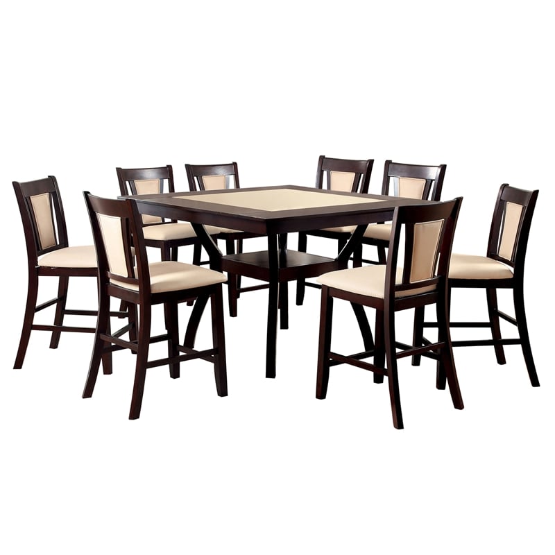 Solid wood counter height dining set hot sale