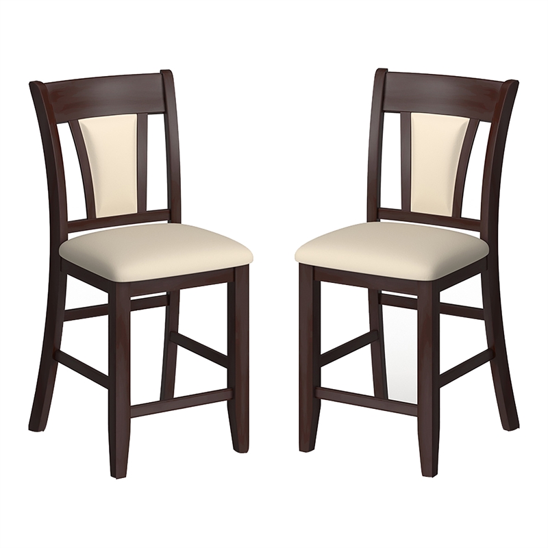 Furniture of America Arena 9-Piece Wood Counter Height Dining Set in Dark Cherry