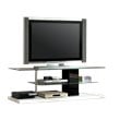 Furniture of America Norten Glass Top 63-inch TV Stand in Black and White