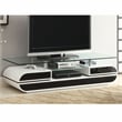 Furniture of America Duri Contemporary Glass Top TV Stand in White and Black
