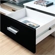 Furniture of America Seline Contemporary Glass Top TV Stand in White and Black