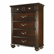 Furniture of America Damos Traditional Solid Wood 6-Drawer Chest in Dark Walnut