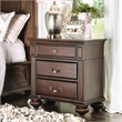 Furniture of America Damos Solid Wood 3-Drawer Nightstand in Dark Walnut