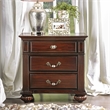Furniture of America Damos Solid Wood 3-Drawer Nightstand in Dark Walnut