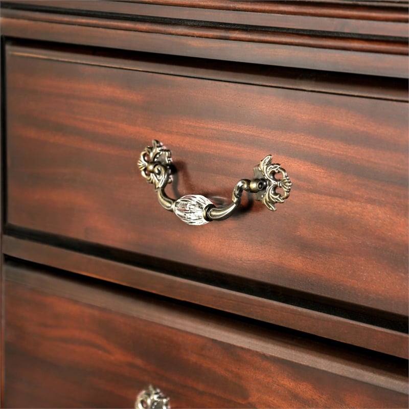 Furniture of America Damos Solid Wood 3-Drawer Nightstand in Dark Walnut