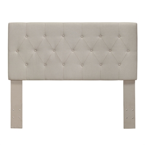 Furniture of America Warscher Fabric Full Queen Tufted Headboard in Ivory