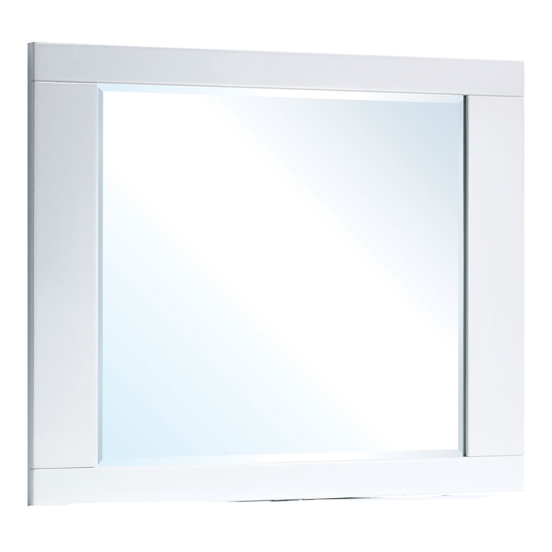 Furniture of America Rayland Wood 6-Drawer Dresser and Mirror in Glossy White