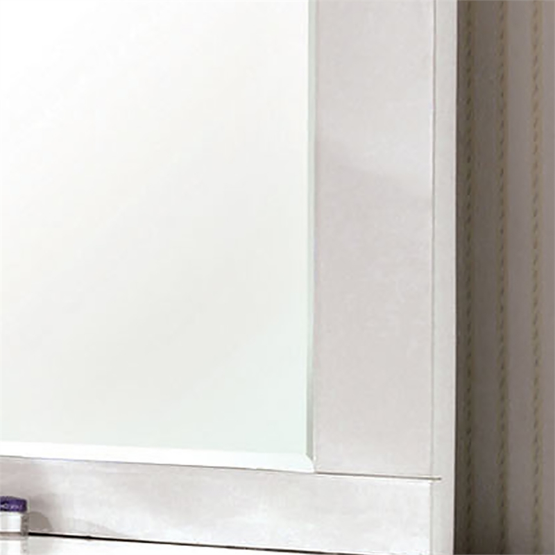 Furniture of America Rayland Wood 6-Drawer Dresser and Mirror in Glossy White