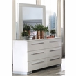 Furniture of America Rayland Wood 6-Drawer Dresser and Mirror in Glossy White