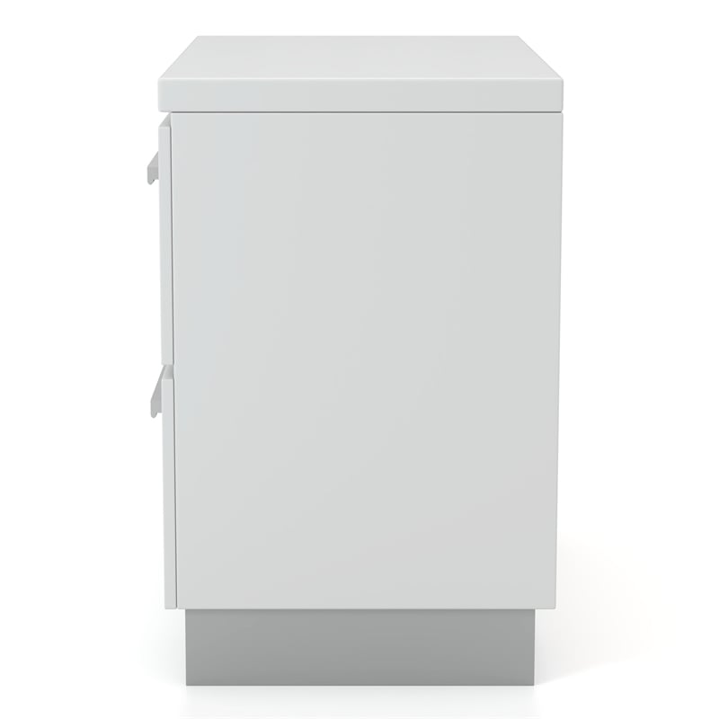 Furniture of America Rayland Solid Wood 2-Drawer Nightstand in Glossy White