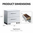 Furniture of America Rayland Solid Wood 2-Drawer Nightstand in Glossy White