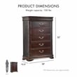 Furniture of America Ruben Traditional Solid Wood 5-Drawer Chest in Cherry