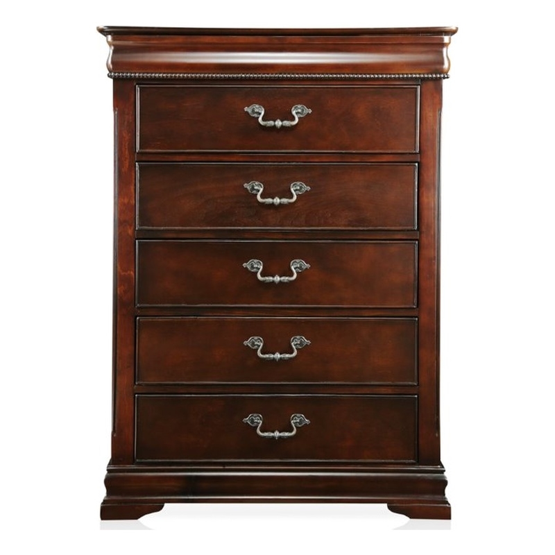 Furniture of America Ruben Traditional Solid Wood 5Drawer Chest in
