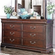 Furniture of America Ruben Traditional Solid Wood 6-Drawer Dresser in Cherry