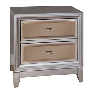 furniture of america aloka 2 drawer mirror panel solid wood nightstand