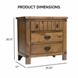 Furniture of America Sesco Cottage Wood 3-Drawer Nightstand in Brown Elm