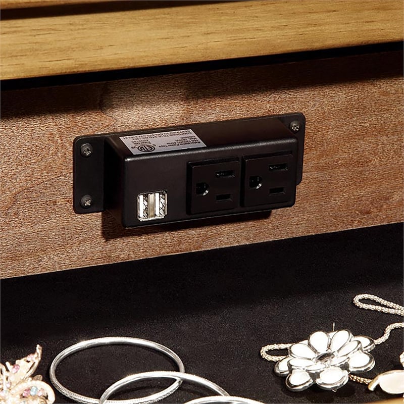 Furniture of America Sesco Cottage Wood 3-Drawer Nightstand in Brown Elm