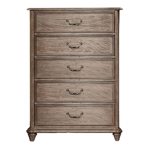Furniture of America Calpa Solid Wood 5-Drawer Chest in Rustic Natural Tone