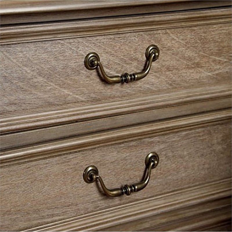 Furniture of America Calpa Solid Wood 5-Drawer Chest in Rustic Natural Tone