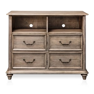furniture of america calpa solid wood 4-drawer tv stand in rustic natural tone