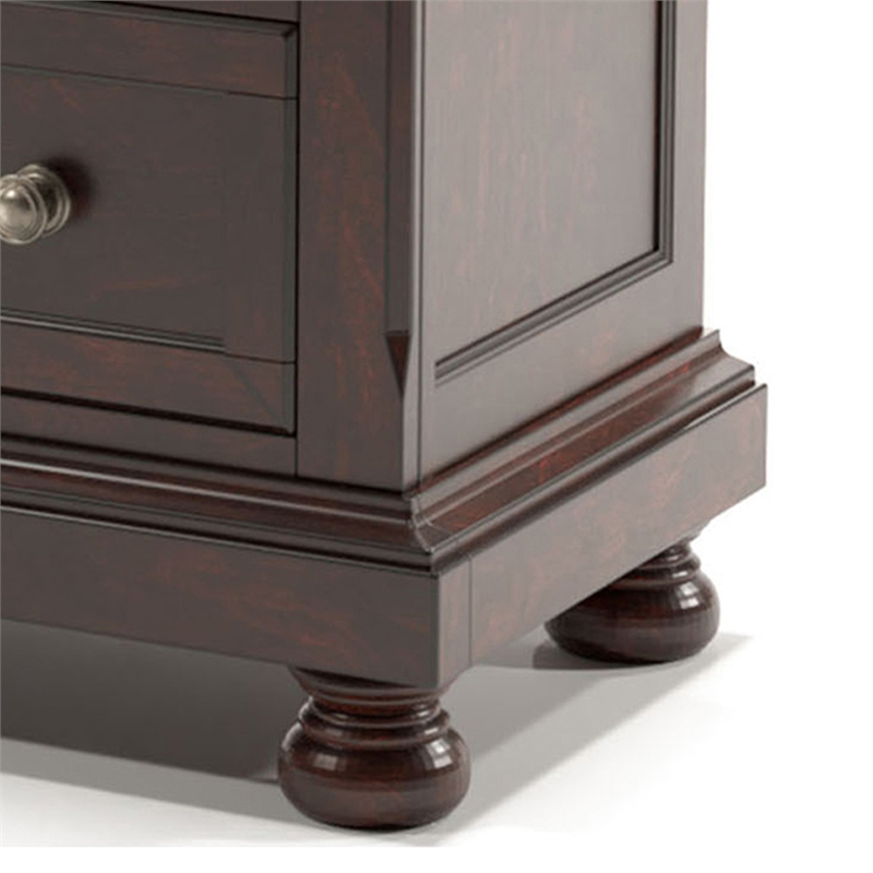 Furniture of America Caiden Transitional Wood 5-Drawer Chest in Dark Cherry