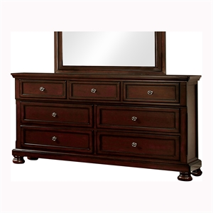 furniture of america caiden 7 drawer transitional solid wood dresser in cherry