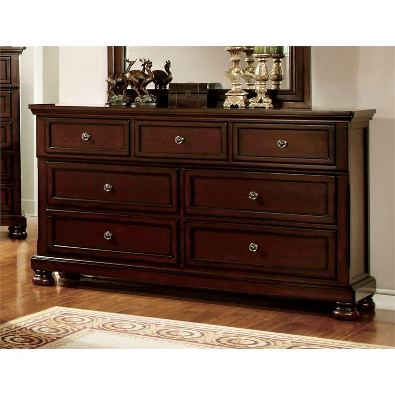 Furniture Of America Caiden Solid Wood, Dark Solid Wood Dresser