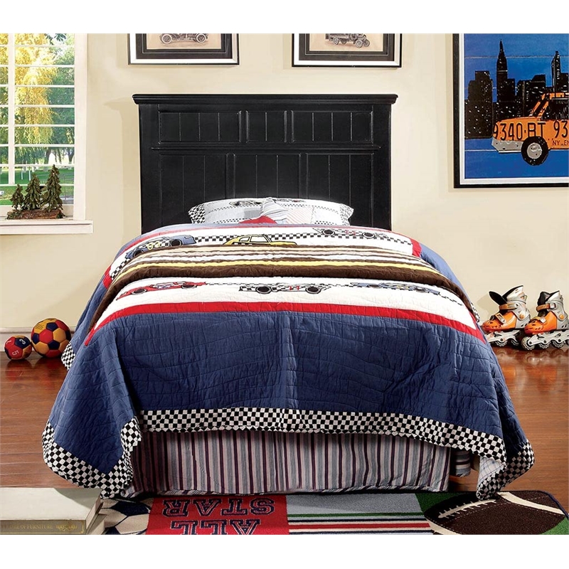 Furniture of America Jayleen Transitional Wood Twin Headboard in Black