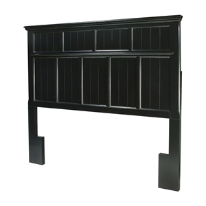 furniture of america jayleen transitional solid wood panel headboard in black