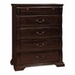 Furniture of America Oulette Transitional Wood 5-Drawer Chest in Cherry