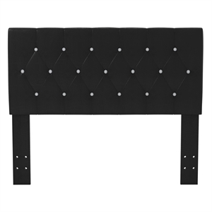 furniture of america nicole contemporary faux croc leather panel headboard in black
