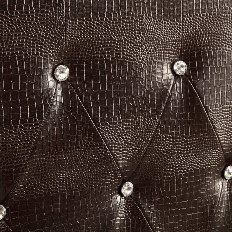 Furniture of America Chasidy Faux Leather Twin Headboard in Brown