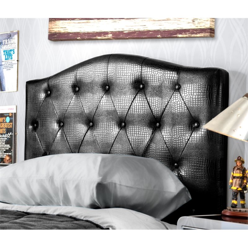 Furniture of America Olivia Twin Faux Leather Headboard in Brown