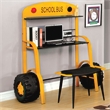 Furniture of America Rowell Novelty Metal Desk with Stool in Yellow