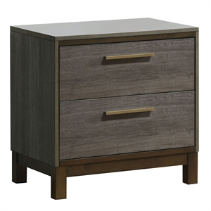 furniture of america charlsie solid wood 2-drawer nightstand in antique gray