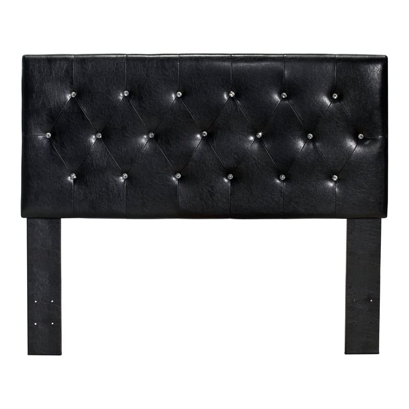 Furniture of America Kylen Faux Leather Full/Queen Headboard in Black