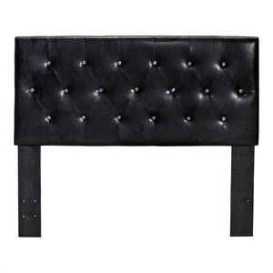 furniture of america kylen faux leather full/queen headboard in black