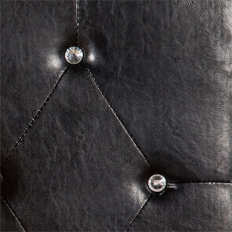 Furniture of America Kylen Faux Leather Full/Queen Headboard in Black