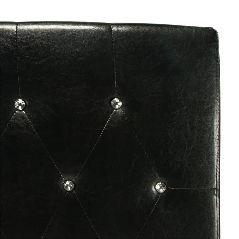 Furniture of America Kylen Faux Leather Twin Headboard in Black