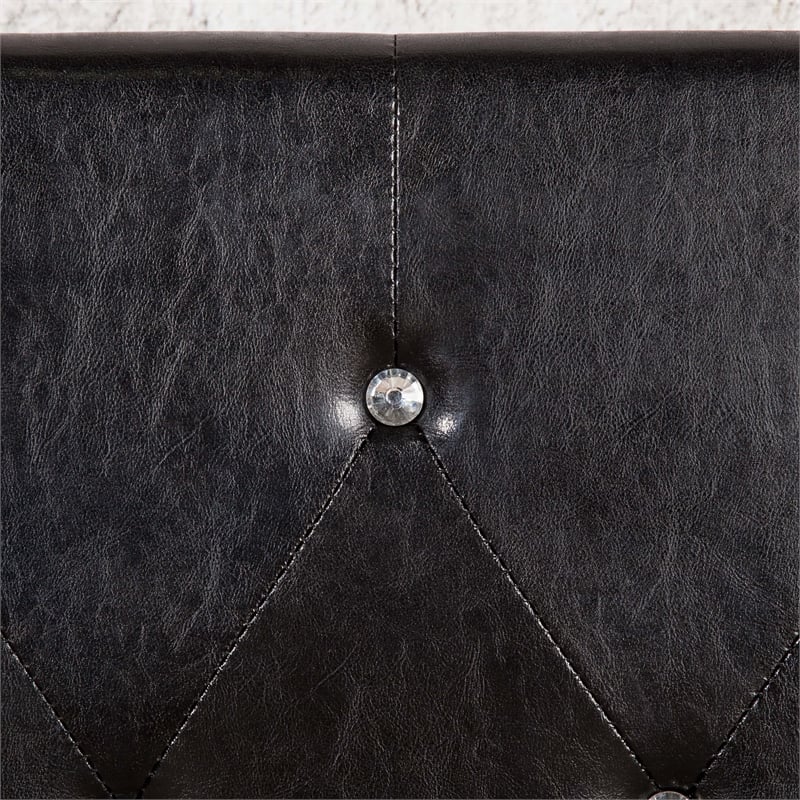 Furniture of America Kylen Faux Leather Twin Headboard in Black
