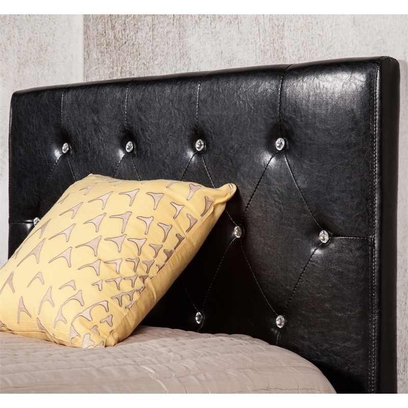 Furniture of America Kylen Faux Leather Twin Headboard in Black