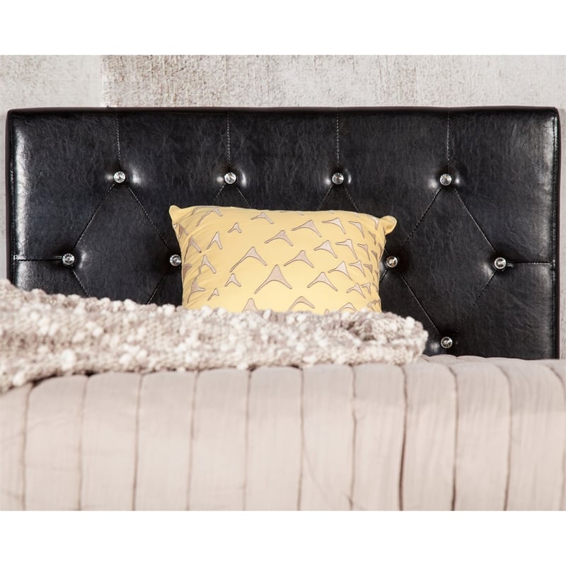 Furniture of America Kylen Faux Leather Twin Headboard in Black