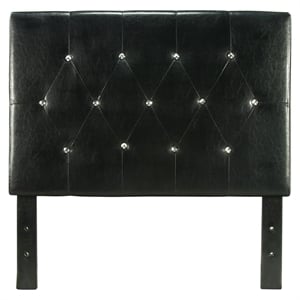 furniture of america kylen faux leather twin headboard in black