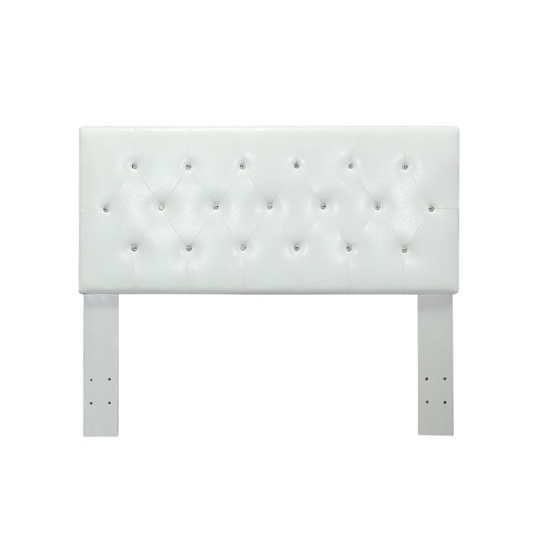 Furniture of America Kylen Full Queen Leather Headboard in White