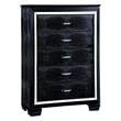 Furniture of America Rachel Contemporary Solid Wood 5-Drawer Chest in Black