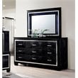 Furniture of America Rachel Wood 9-Drawer LED Dresser and Mirror in Black